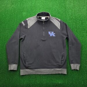 Kentucky Wildcats Sweatshirt Mens Large Black Champion 1/4 Zip Pullover‎ NCAA